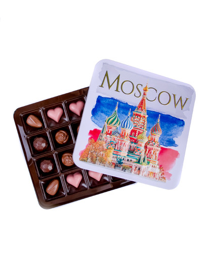 №1 Конфеты шоколадны MOSCOW(металлическая коробка)195г) в Чистополе