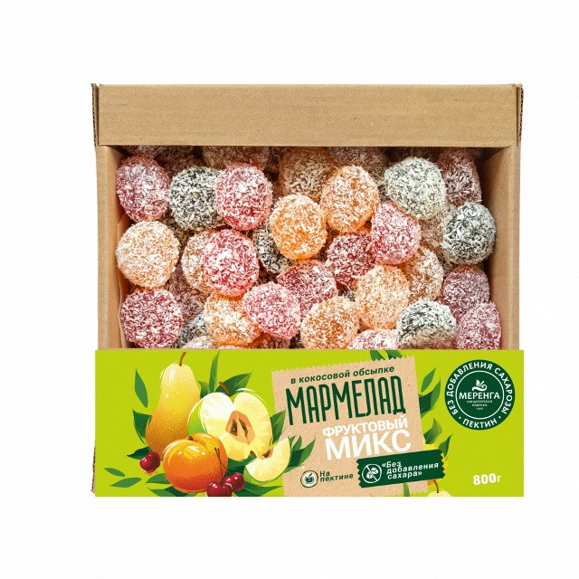  Меренга Мармелад в кокосовой обсыпке Фруктовый микс , 800г     в Чистополе