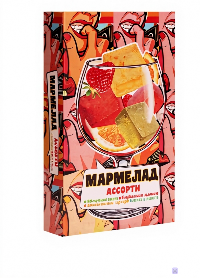  Мармелад АлкоАссорти(яблочный виски, клубничный просекко, апельсиновый вермут, лайм текила) 110г в Чистополе