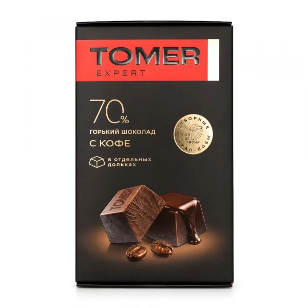 №1 Фабрика Томер  Горький (70%) шоколад с КОФЕ, 90г  в Чистополе